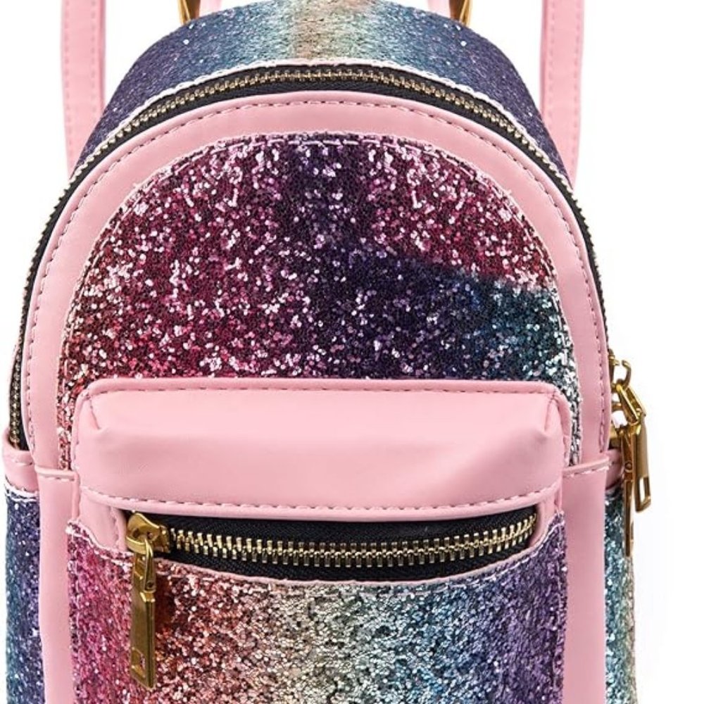 SEALINF Women Girl Bling Mini Backpack Convertible Shoulder Cross Bags Purse